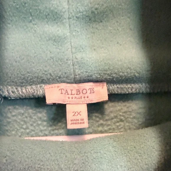 Talbots Fleece Turtleneck Neck Pullover Turquoise Plus Size 2X Cozy Winter Top - Picture 3 of 13